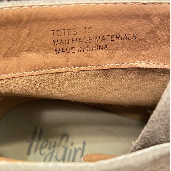 Hey Girl Corky’s Totes Ankle Booties Women’s 10 Taupe Faux Suede Leopard Lace Up - Picture 12 of 14